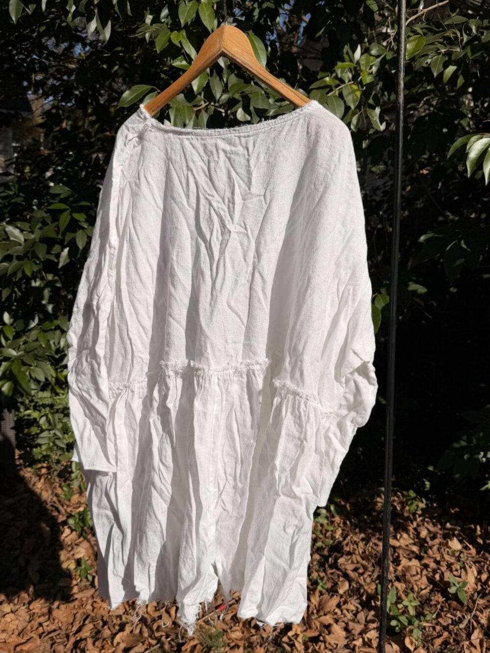 Custom Boutique White Boho Top – Flowy Linen Blend
